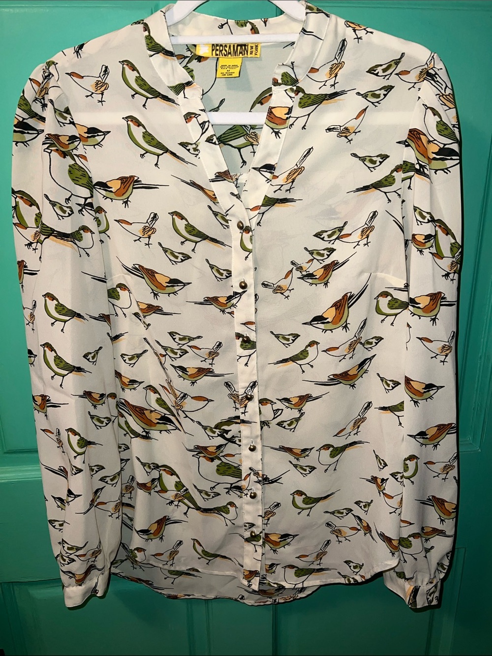 Persaman New York Bird-Print Blouse 🐦 Size medium - Picture 3 of 5
